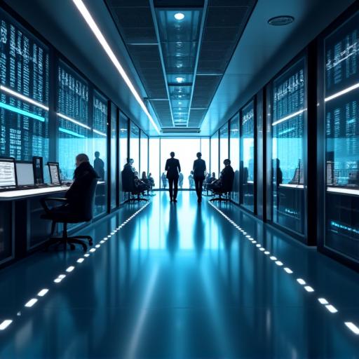 An image of a secure, modern banking environment.
