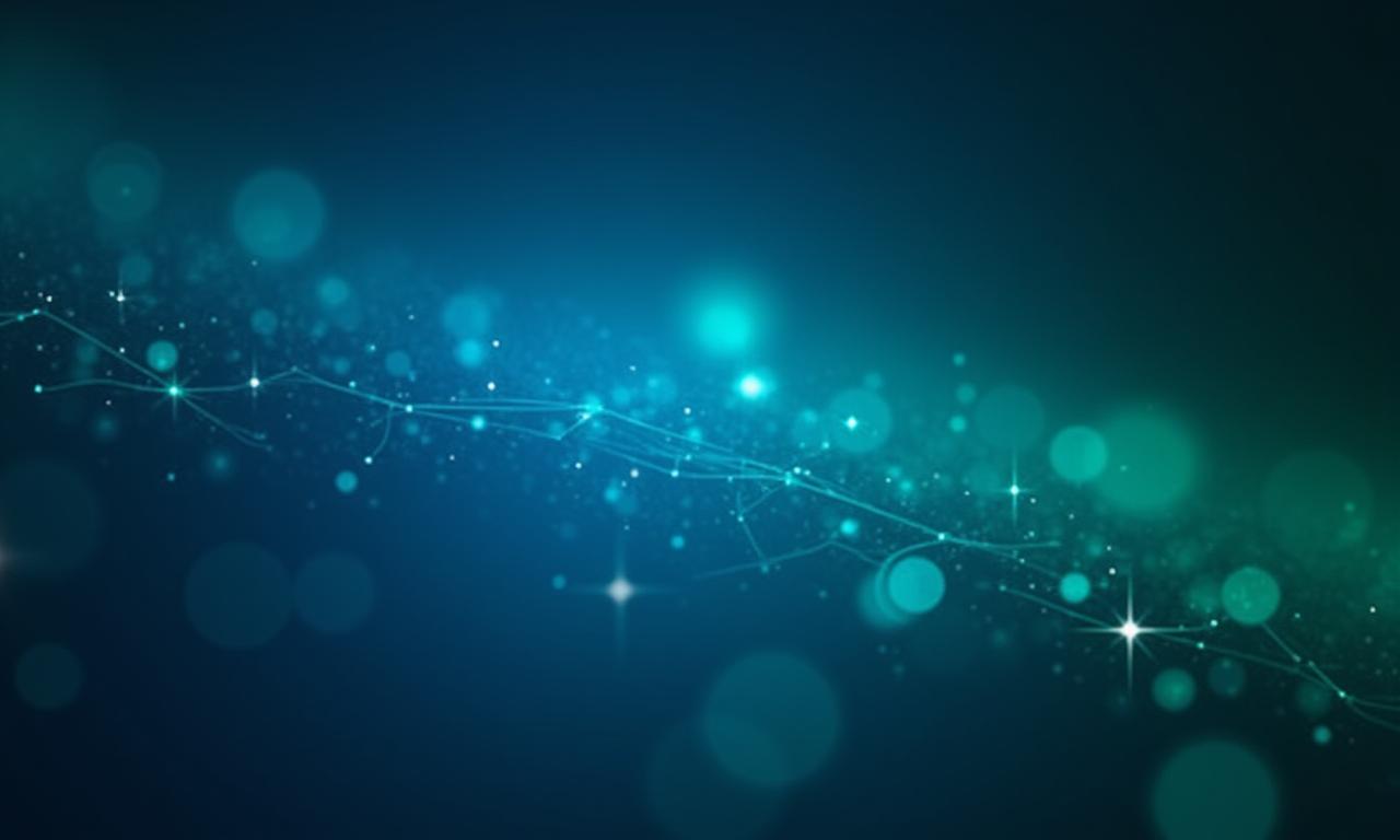 Abstract blue and green digital network background representing cybersecurity.